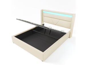 Lit coffre 160x200 cm <strong>HAUSS SPOLE</strong> <strong></strong> coloris blanc