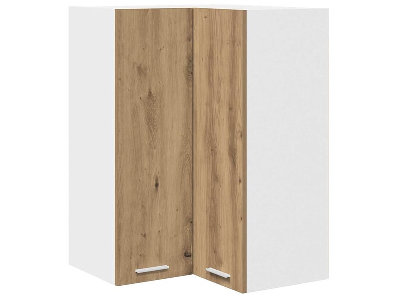  Meuble de rangement cuisine, armoire suspendue chêne artisan et blanc 57x57x80cm  - Conforama A