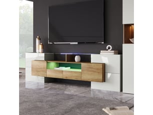 Meuble tv coloris blanc 200 cm <strong></strong>  <strong></strong>