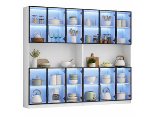 Vitrine coloris blanc 12 étagère(s) ULEVR - 240 cmx200 cm