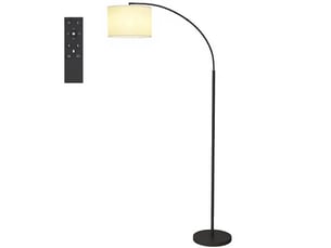 Lampadaire arc moderne dimmable avec télécommande cct 2700-6500k abat-jour orientable noir 180 cm