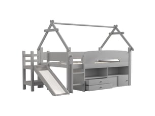 Lit mezzanine 90x200 cm DZMDIP coloris gris