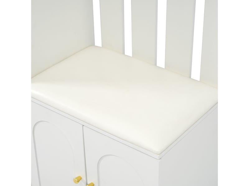  Vestiaire d'entrée avec banc 6 portes 2 tiroirs 4 crochets blanc 110x37x180 cm N657P32159798W - Conforama E