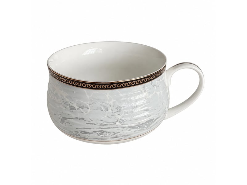  Tasse de petit-déjeuner en céramique, motif marbre, 14 × 7,8 cm  - Conforama A
