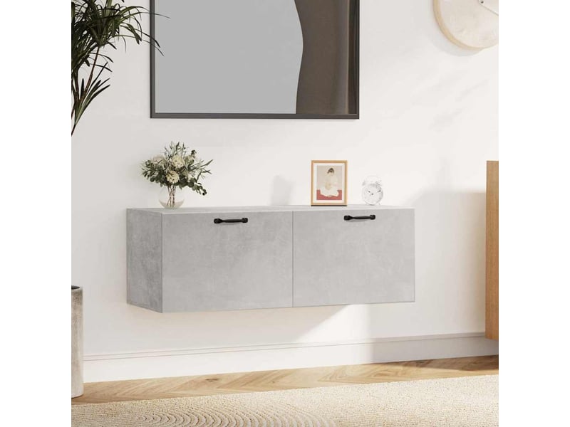 Armoire murale salon gris béton 100x36,5x35cm bois d'ingénierie shl4118  - Conforama B