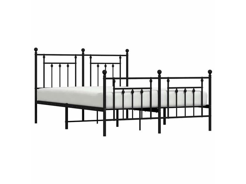  Lit double- lit adulte -  cadre de lit métal sans matelas avec pied de lit noir 150x200cm  - Conforama D