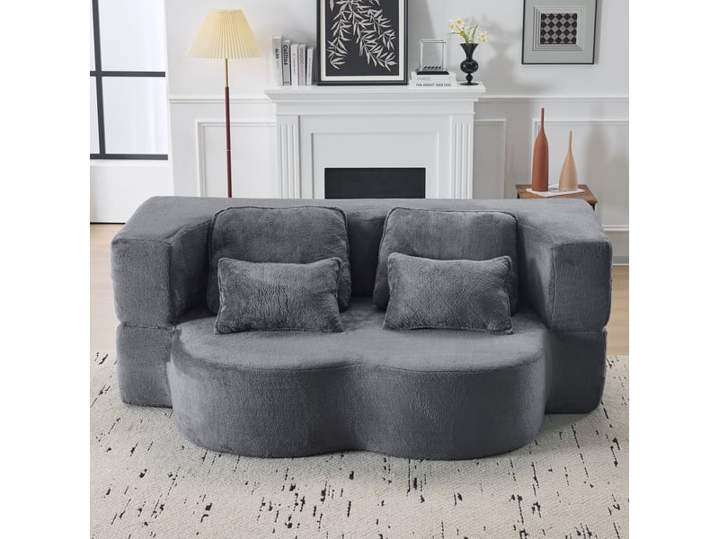  Canapé de salon, canapé moderne, gris, design moderne, pour salon, adapté à l'espace de vie, chambre  - Conforama D