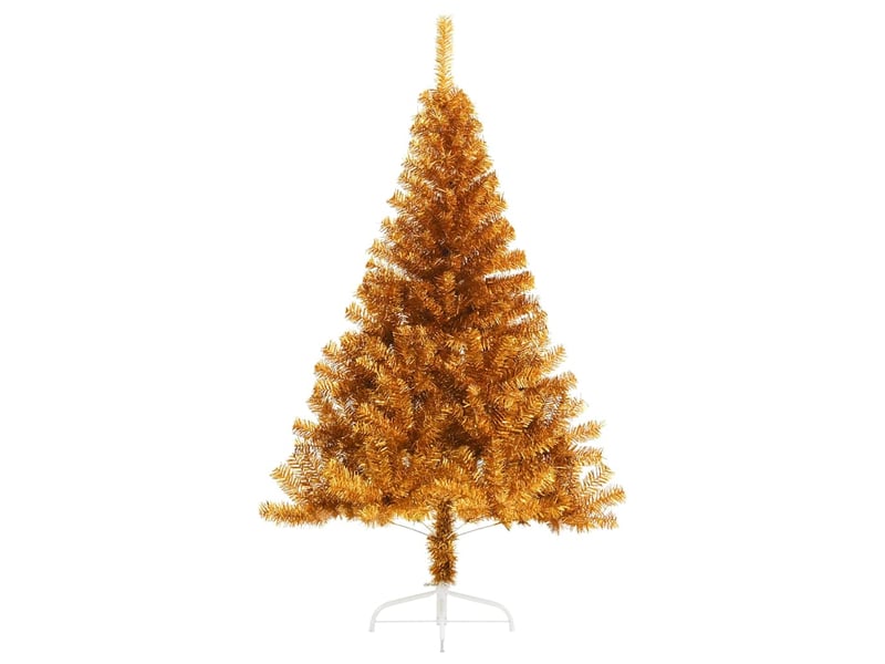  Demi sapin de noël, arbre de noël artificiel avec support doré 120 cm pet  - Conforama C