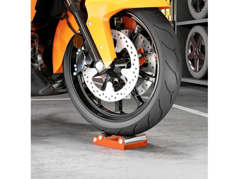  Support à rouleaux moto 15x11,5x4 cm – orange – nettoyage des roues et entretien de chaîne compact  - Conforama B