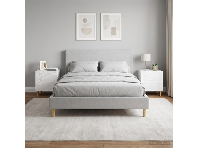  Table de chevet - cabinet de chevet - table de nuit 2 pc blanc brillant 43 x 34,5 x 48 cm  - Conforama B