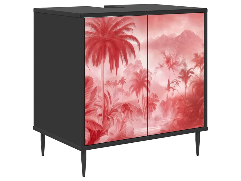  Armoire de salle de bain, meuble de rangement aachen chêne noir 60x40x61 cm  - Conforama A