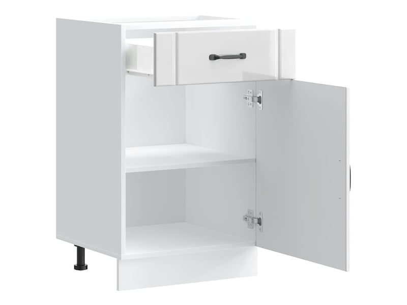 Meuble de rangement, armoire de cuisine lucca blanc brillant bois ingénierie shl5220 - Conforama D
