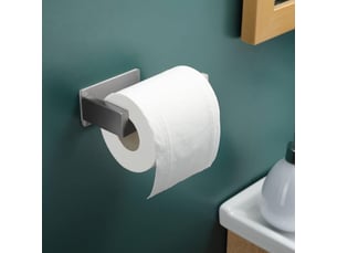 Argenté porte-rouleau de toilette mural en acier inoxydable étanche à l'eau antirouille- adhésif sans perçage