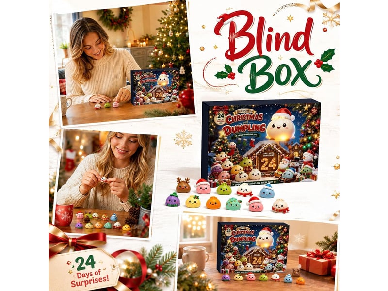  Calendrier de l'avent 2026 squishies de noël – 24 jours, mini jouets dumpling glitter à presser, déco de fête  - Conforama D