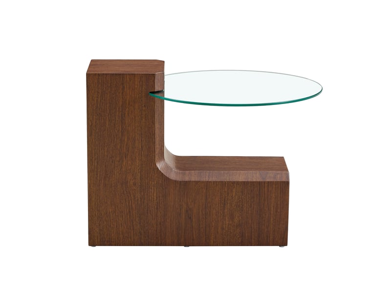  Table basse ronde ensembles mdf et verre 61 cm  - Conforama D