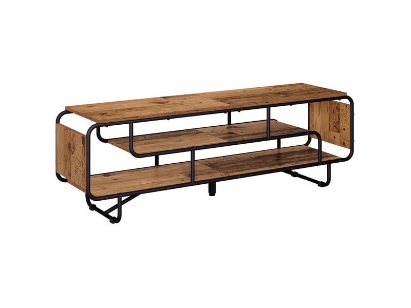  Meuble tv, banc tv 140x36x45 cm bois ancien bois d'ingénierie  - Conforama A