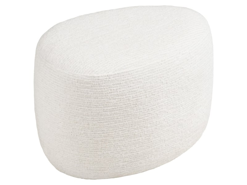 Svit-pouf en tissu ecru 55x40 cm  - Conforama C