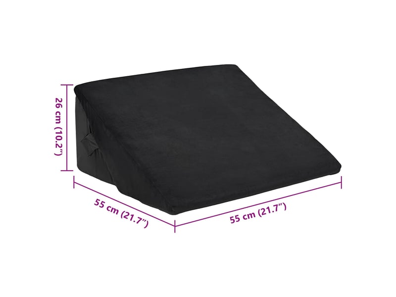 Coussin en coin noir 55 x 55 x 26 cm mousse à mémoire de forme cf56454 - Conforama E