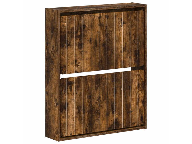  Meuble à chaussures mural, armoire à chaussures zwolle 71x17x86 cm chêne fumé  - Conforama A