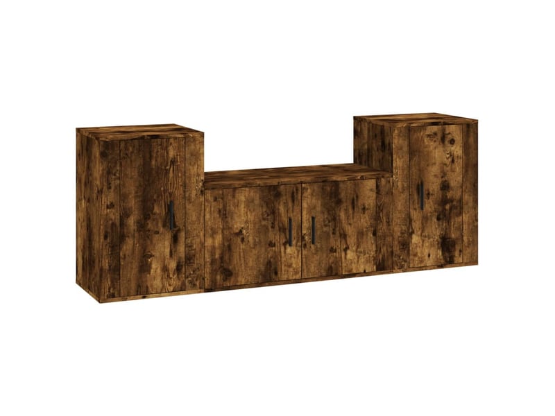  Ensemble de meubles tv 3 pcs chêne fumé bois d'ingénierie shl81758  - Conforama A