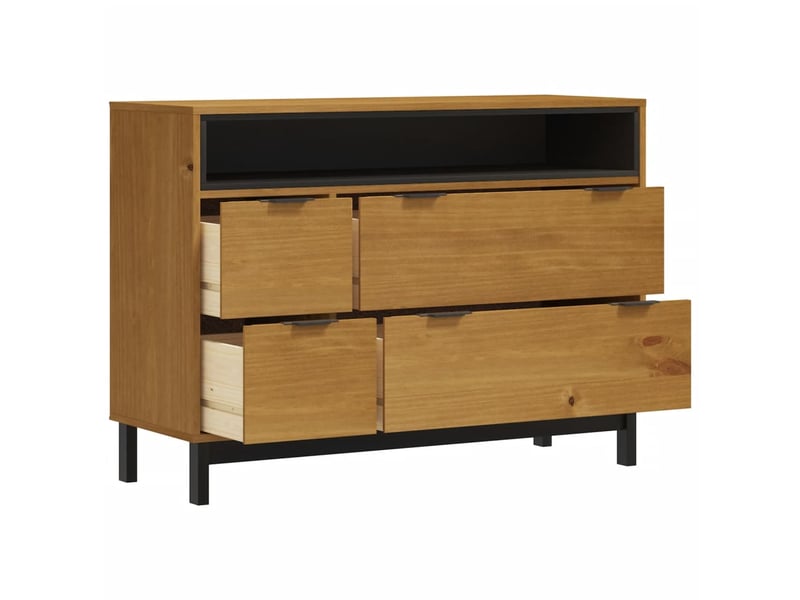  Commode chambre adulte, armoire à tiroirs flam 110x40x80 cm bois de pin massif shl83866  - Conforama D