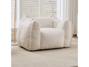 Fauteuil fixe <strong></strong> Tissu / Simili beige
