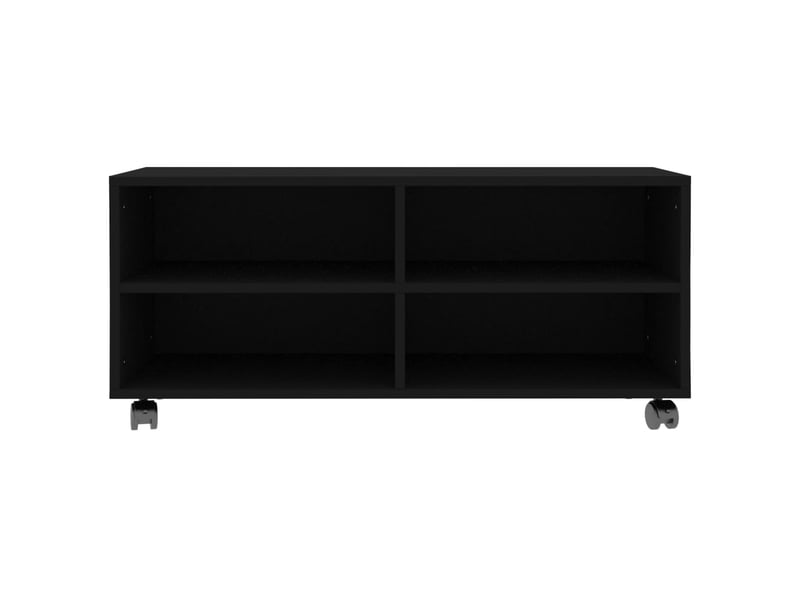 Meuble tv - banc tv avec roulettes noir 90x35x35 cm bois d'ingénierie fr1787  - Conforama E