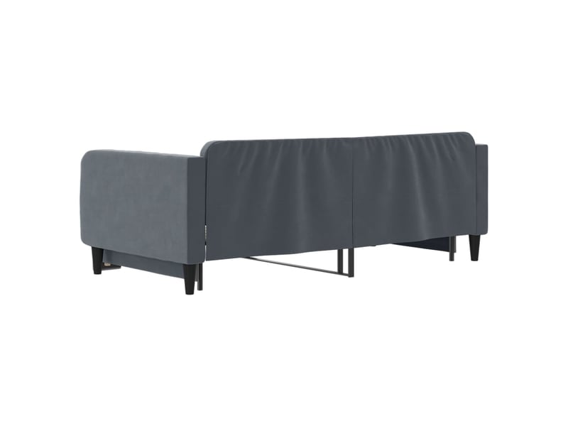 Lit simple- lit adulte - lit de jour avec gigogne sans matelas gris foncé 100x200 cm - Conforama D