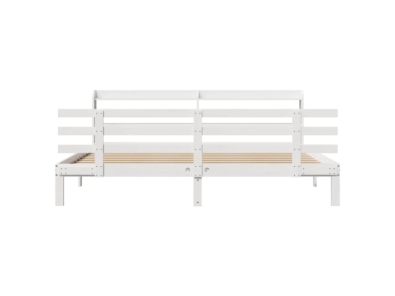 Lit double- lit adulte -  cadre de lit avec tête de lit sans matelas blanc 200x200 cm  - Conforama B