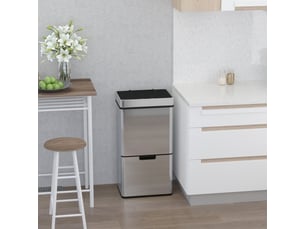 Poubelle automatique de tri sélectif 72l en acier inoxydable argenté 42x30x81 cm