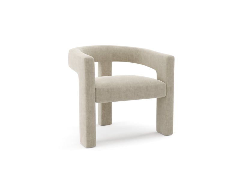  Fauteuil de salle à manger en velours beige mila MILAVLBG - Conforama A