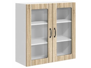 Meuble mural de cuisine, cabinet en verre mural chêne sonoma 80x31x80cm shl1029