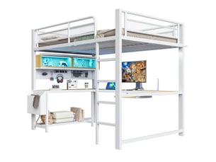 Lit mezzanine 140x200 cm MEUBLIV   coloris blanc