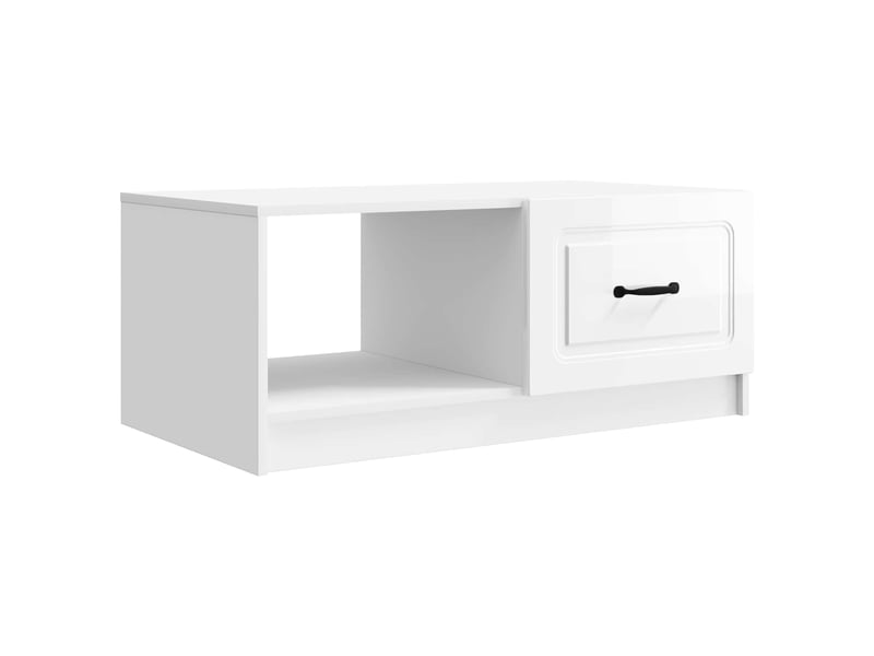  Table basse - table de salon - table à thé blanc brillant 90 x 50 x 37 cm bois d'ingénierie  - Conforama A