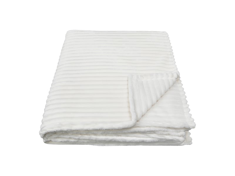 Plaid 180X 230CM blanc NEIGE - Conforama D