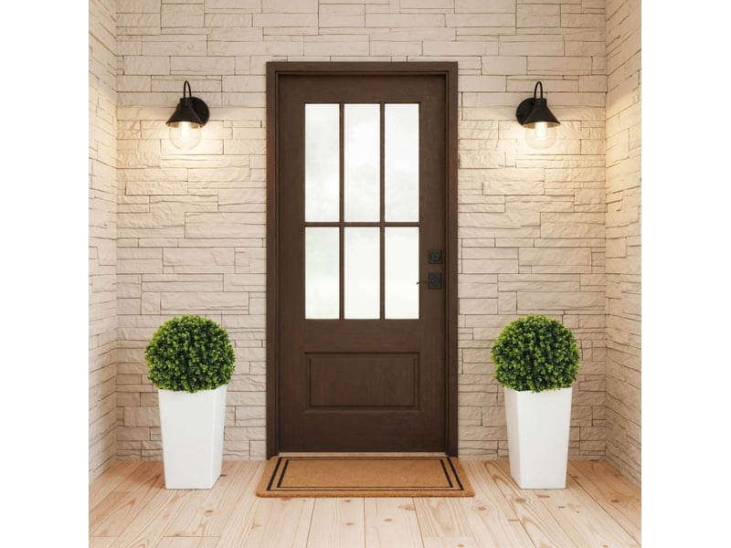  Lot de 2 boules d'eucalyptus artificielles 32x65 cm avec protection uv vert  - Conforama B