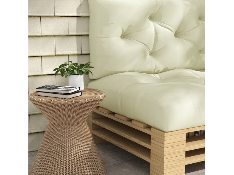  Lot de 2 coussins d'assise et de dossier 120 x 80 x 12 cm, crème, polyester, usage intérieur et extérieur  - Conforama E