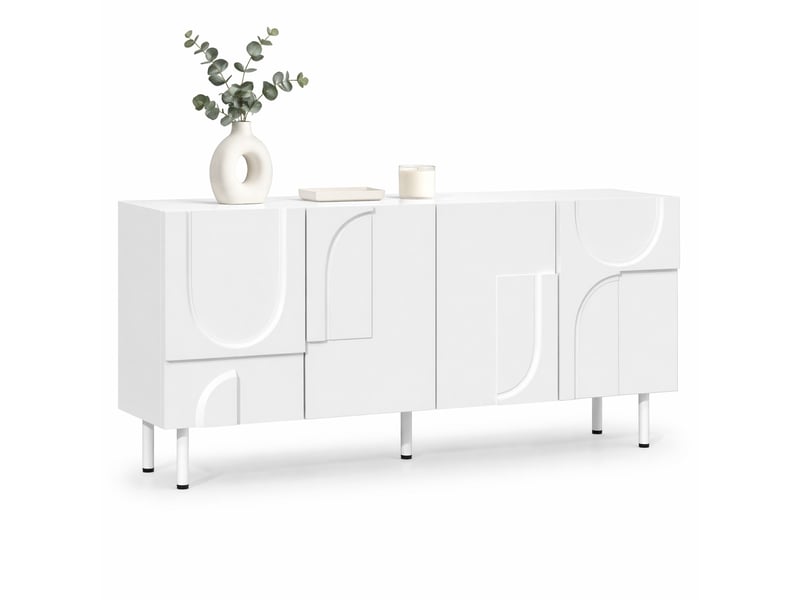Buffet avec rangement et fermeture douce pour salle à manger en mdf 160×38,5×70 cm blanc - Conforama A