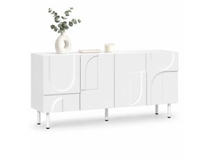 Buffet 4 porte(s)  0 tiroir(s) LPOSPI  - 160 cm coloris blanc 