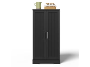 Armoire rangement 60x40x120 cm, buffet de cuisine, meuble salon chambre avec led capteur, portes motif 3d, mdf, noir
