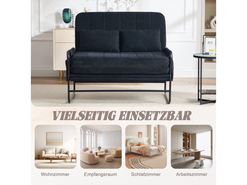  Canapé convertible, canapé-lit, 2 places, en chenille, design moderne, pour salon, adapté à l'espace de vie, bureau  - Conforama W