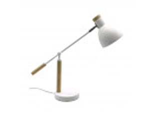 Lampe de bureau fabrilamp biel 1 x e27 blanc hêtre 48 x 15 x 50 cm articulée orientable