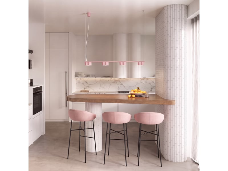  Lustre ovio 4 rose gx53 aluminium moderne 208x122x12cm SL.3398 - Conforama B
