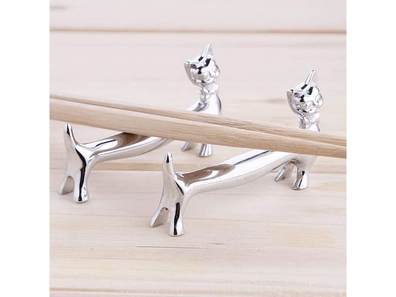  Repose-baguettes, 4 pièces chat mignon repose-baguettes support de cuillère à dîner support de baguettes en acier inoxydable repose-couteau porte-four  - Conforama C