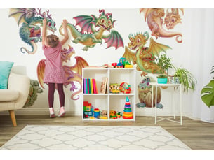 Sticker mural - petits dragons130x111 cm