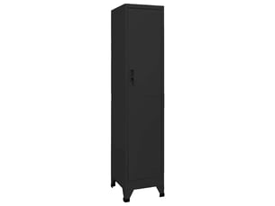 Armoire à casier, rangement de bureau noir 38x45x180 cm acier shl5064