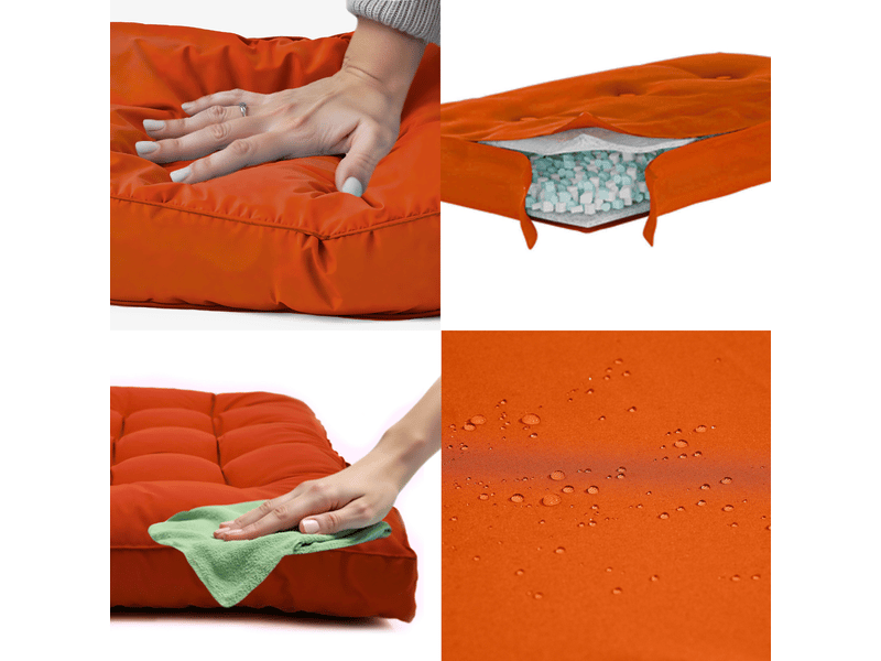 Coussins pour salon de jardin capitonné 120x60cm orange  - Conforama D