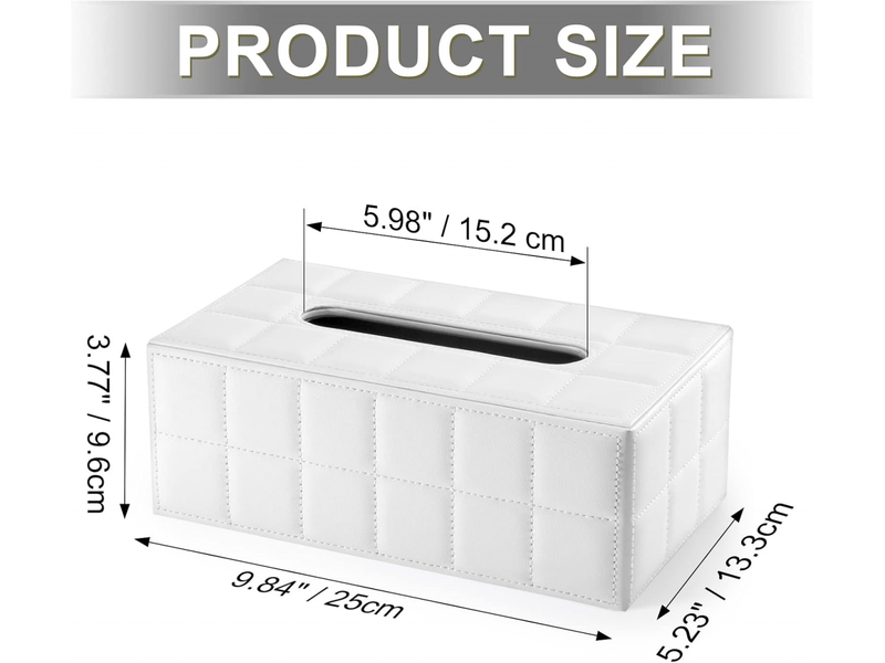  200 pièces boîte mouchoirs cuir rectangulaire blanche  - Conforama B