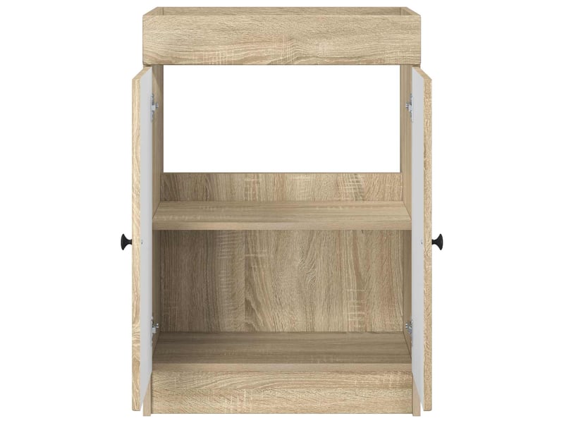  Armoire sous évier de salle de bain, meuble de rangement chêne sonoma shl5007  - Conforama D