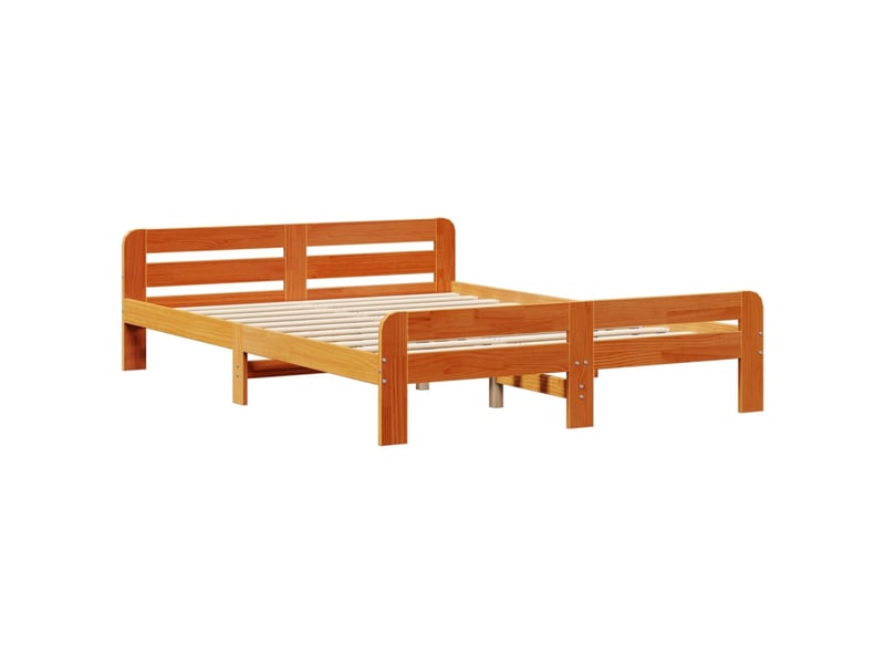 Lit double- lit adulte - cadre de lit sans matelas marron 160x200cm bois pin massif - Conforama B